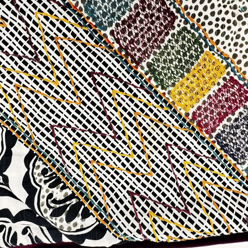 Urban Outfitters Set Of 2 Boho Multi Colored Embroidered Pillow Shams 20x26 - Picture 5 of 11